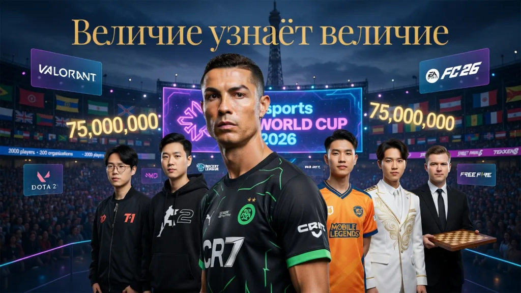 Роналду стал лицом Esports World Cup 2026 и собрал легенд киберспорта в одном ролике