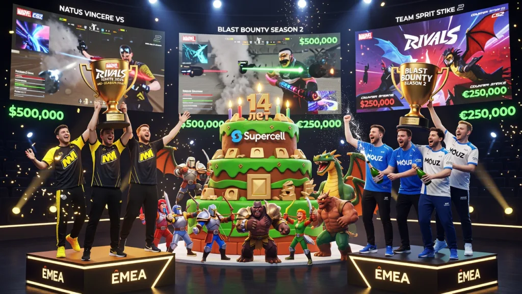 MOUZ и Natus Vincere взяли трофеи, Clash of Clans отметила 14 лет