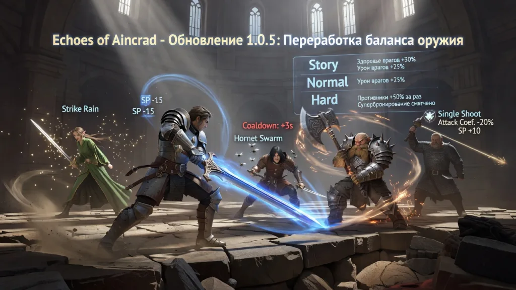 Echoes of Aincrad получила патч 1.0.5 с переработкой баланса оружия