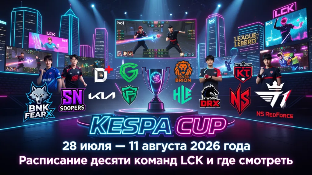 KeSPA Cup 2026: расписание десяти команд LCK и где смотреть