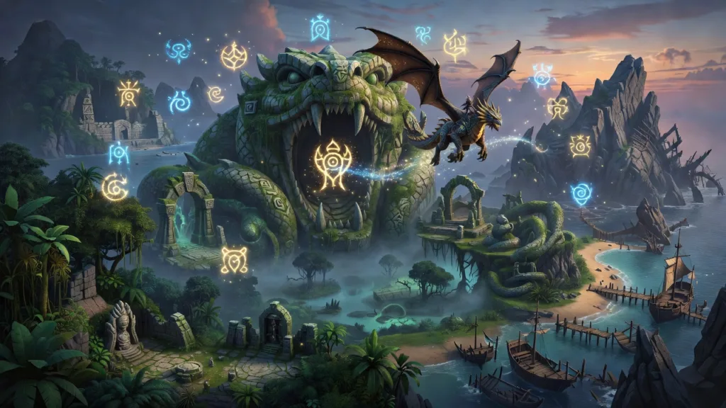 На Coiled Isle в WoW Midnight нашли одиннадцать глифов парения