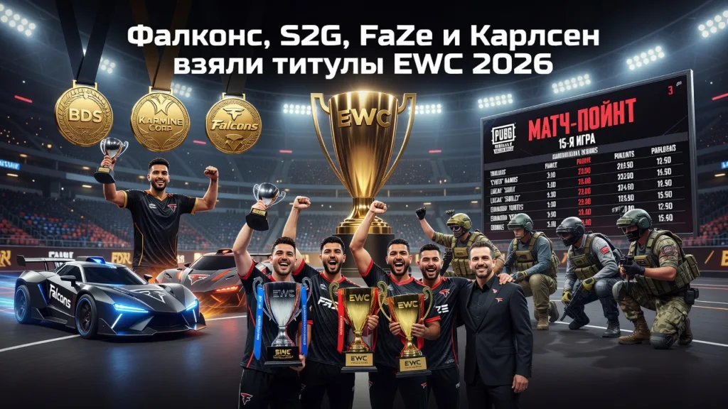 Falcons, S2G, FaZe и Карлсен взяли титулы EWC 2026