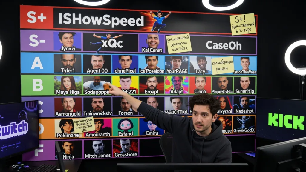 xQc составил тир-лист стримеров и поставил Speed выше всех