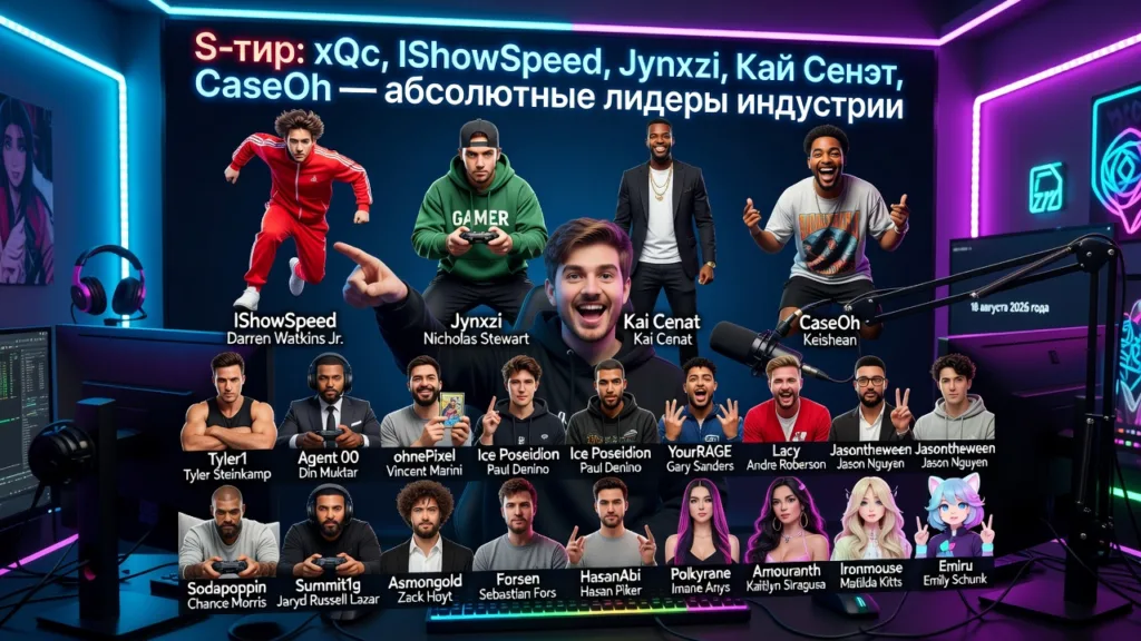 xQc поставил себя и Кая Сенэта в S-тир стримеров