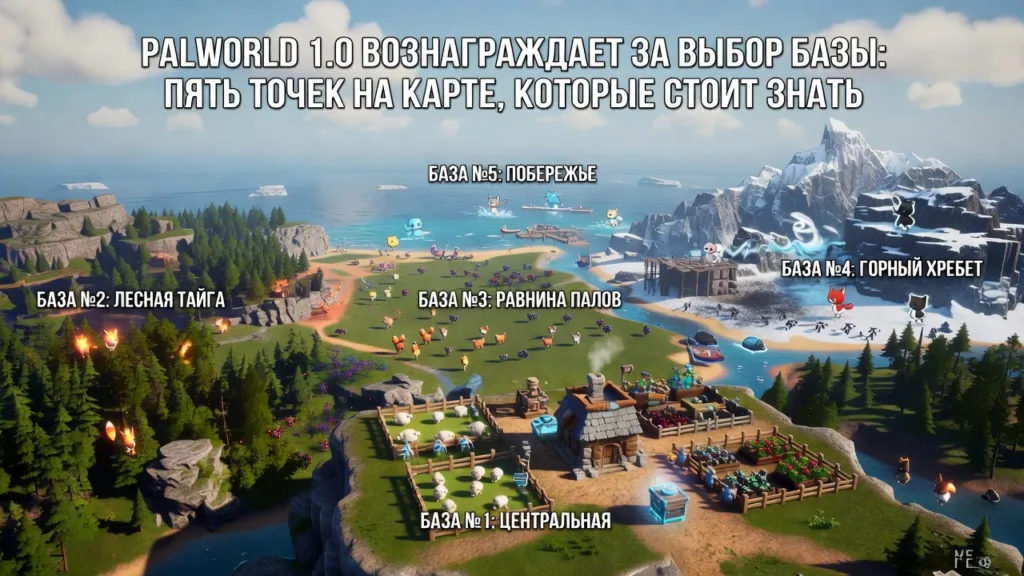 Palworld 1.0 вознаграждает за выбор базы: пять точек на карте, которые стоит знать