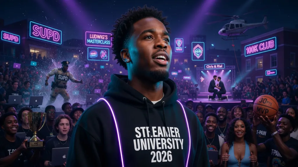 Kai Cenat провёл Streamer University 2026: помолвка, вертолёт и 100K подписчиков за ночь