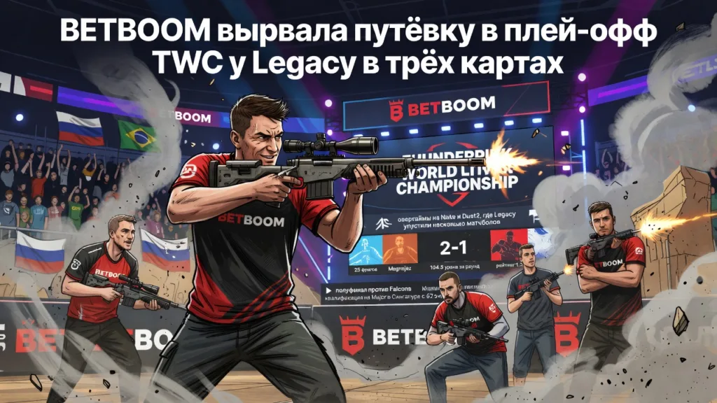 BETBOOM вырвала путёвку в плей-офф TWC у Legacy в трёх картах