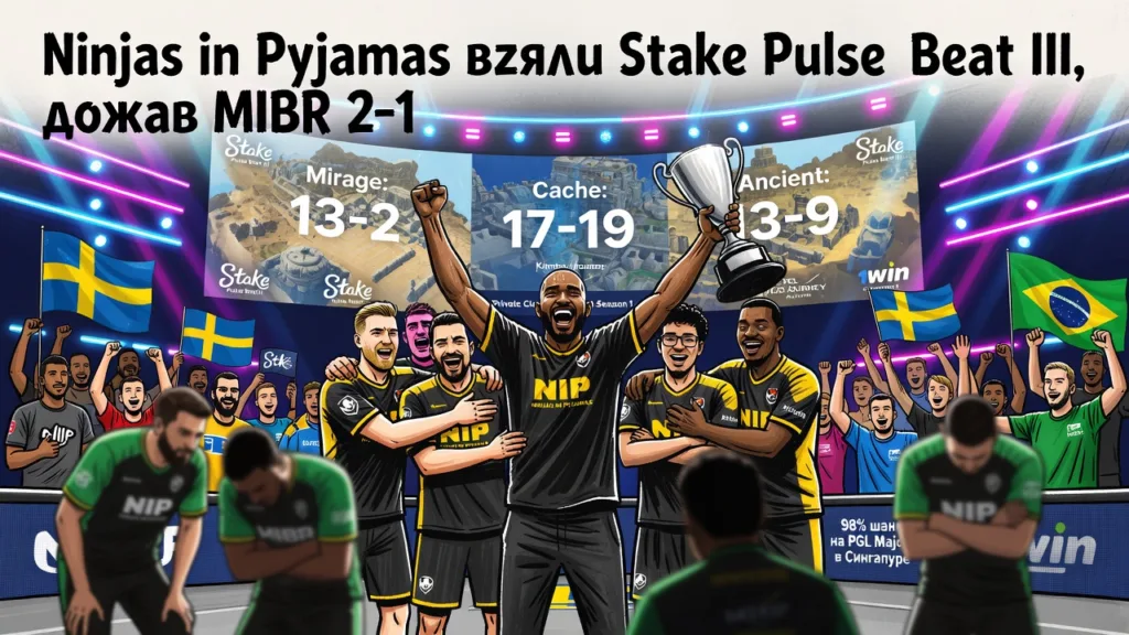 Ninjas in Pyjamas взяли Stake Pulse Beat III, дожав MIBR 2-1