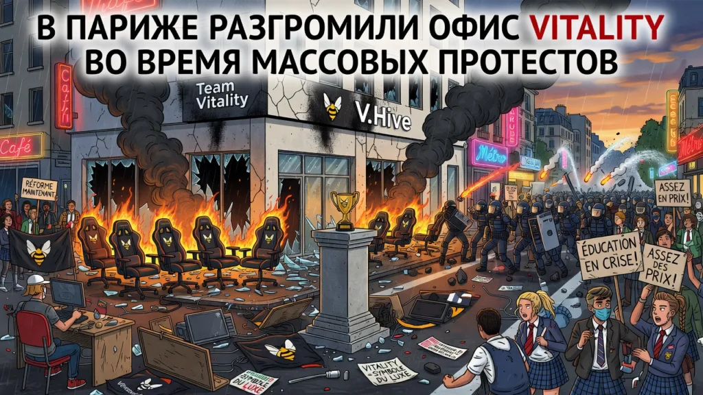 В Париже разгромили офис Vitality во время массовых протестов