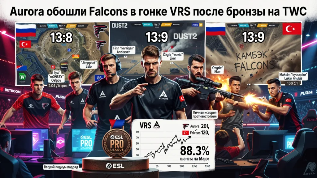 Aurora обошли Falcons в гонке VRS после бронзы на TWC