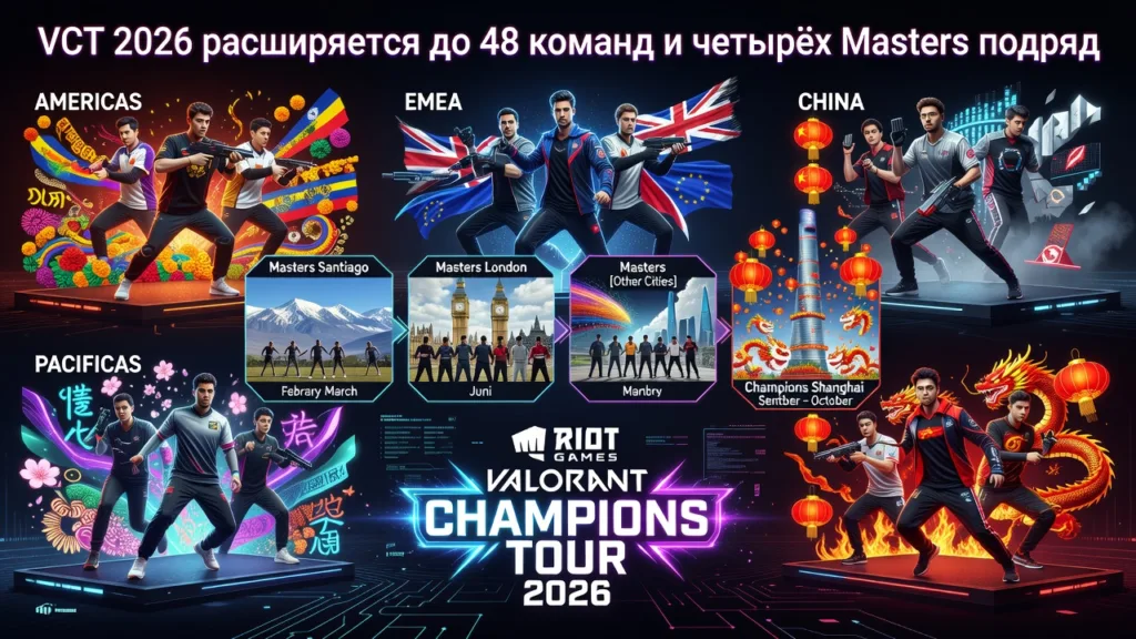 VCT 2026 расширяется до 48 команд и четырёх Masters подряд