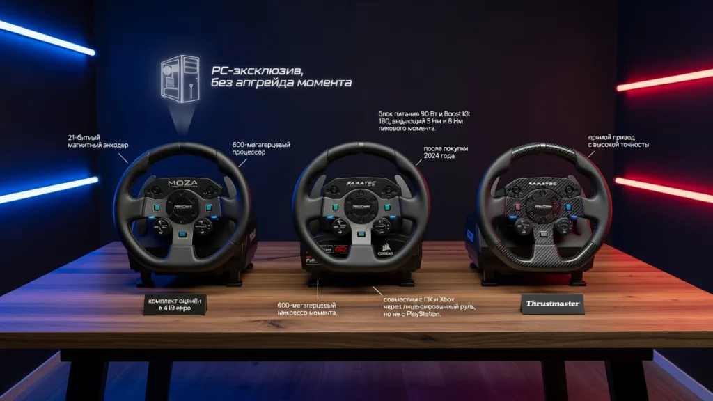 MOZA, Fanatec и Thrustmaster поделили рынок Direct Drive без победителя