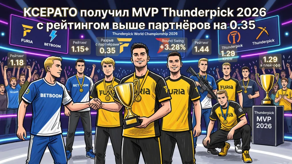 КСЕРАТО получил MVP Thunderpick 2026 с рейтингом выше партнёров на 0.35