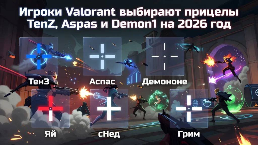 Игроки Valorant выбирают прицелы TenZ, Aspas и Demon1 на 2026 год