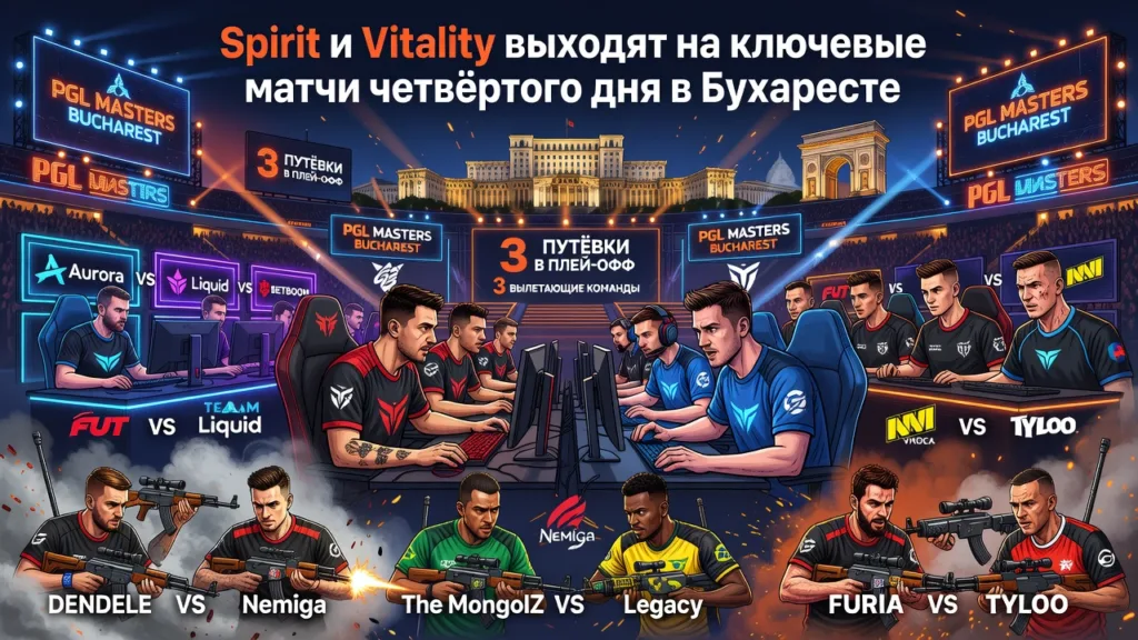 Spirit и Vitality выходят на ключевые матчи четвёртого дня в Бухаресте