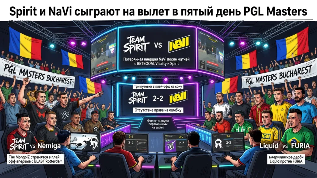 Spirit и NaVi сыграют на вылет в пятый день PGL Masters