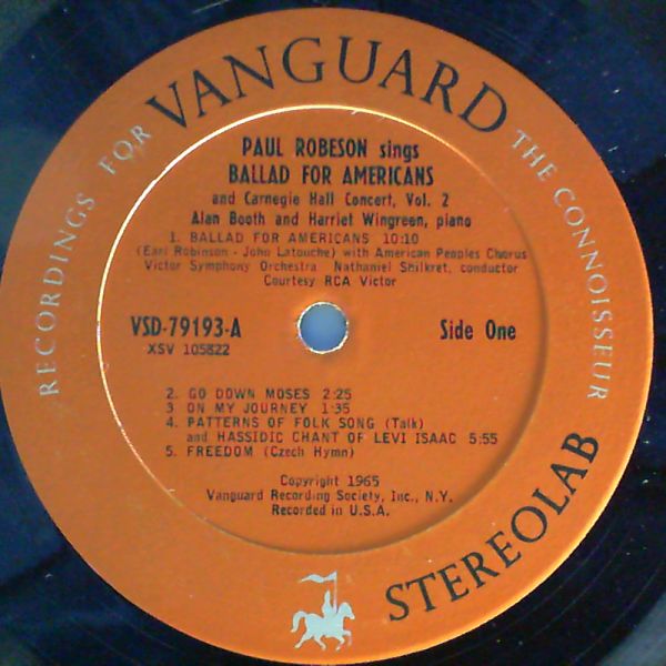 Robeson Paul — Ballad For Americans And Carnegie Hall Concert, Vol. 2 (моно)