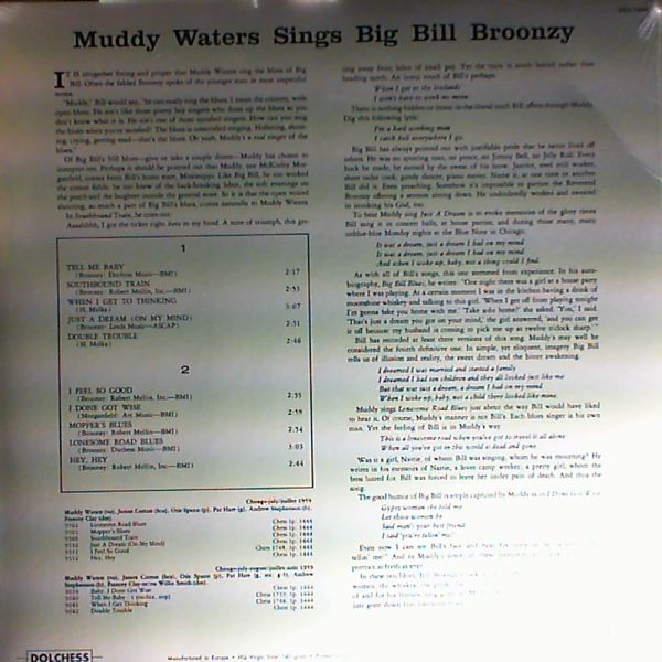 Waters Muddy — Muddy Waters Sings "Big" Bill Broonzy