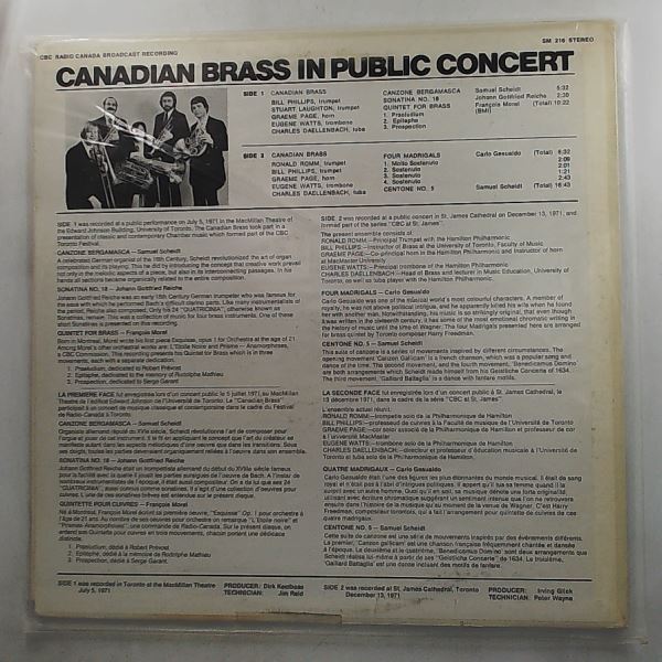 Canadian Brass — In Public Concert: Scheidt S., Reiche G., Morel F., Gesualdo C.