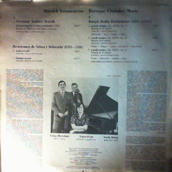 G.Hortobagi/Z.Pertis/K.Botvay — Baroque Chamber Music: Bertoli G.A., de Selma y Salaverde B., Boismortier J.B.