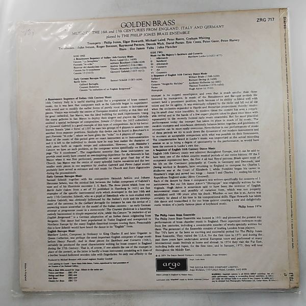 Jones Philip Brass Ensemble — Golden Brass (Brass Music Of The 16th & 17th Centuries From England, Italy & Germany): Gabrieli, Massaino, Banchieri, Lappi (Габриэли, Массаино, Банкьери, Лаппи)