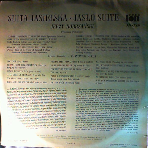 Mucha Franciszek (cond.) — Dobrzanski J.- Suita Jasielska. Jaslo Suite