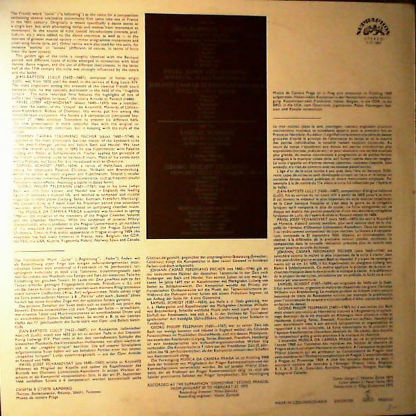 Musica da Camera Praga — Baroque Suites: Telemann, Lully, Scheidt, Fischer, Vejvanovsky