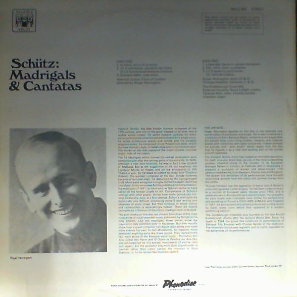 Norrington Roger — Schutz: Madrigals & Cantatas