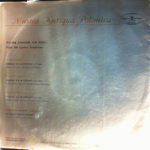 Poznan Chamber Orchestra (con. Satanowski R.) — Musica Antiqua Polonica - Polish 18th Century Symphonies