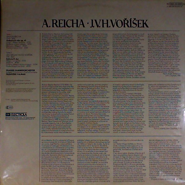 Prague Chamber Orchestra — A. Reicha - Sym. Es-dur, J.V.H. Vorisek - Sym. D-dur