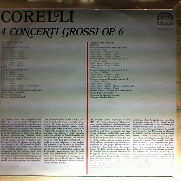 Slovak Chamber Orchestra (cond. Warchal B.) — Corelli - 4 concerti grossi op. 6 nos. 1, 3, 6, 7