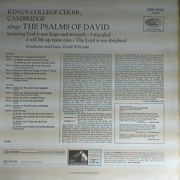 Willcocks David (con.) — Psalms of David