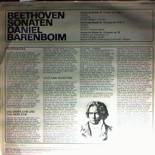 Barenboim Daniel — Beethoven - Sonate fur Klavier nr. 9 in E-dur, nr. 10 in G-dur, nr. 12 in As-dur