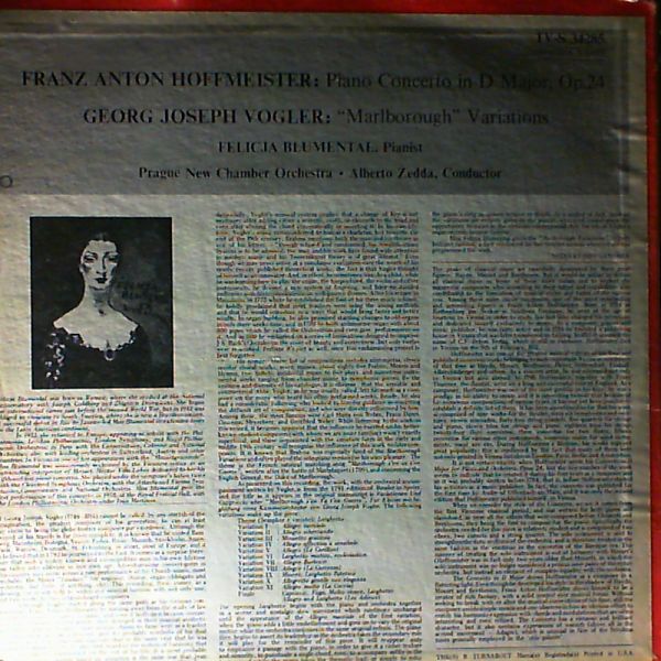 Blumenthal F.(piano) — Hoffmeister - Piano Concerto in D dur. Vogler - Variations on "Marlborough" for pianp and Orchestra