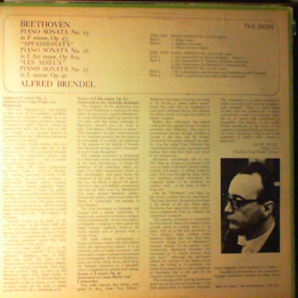 Brendel Alfred — Beethoven - Sonata No. 23 "Appasionata", Sonata No. 26 "Les Adieux", Sonata No. 27
