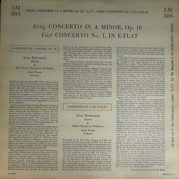 Dorati Antal (con.) — Liszt: concerto for piano/ Grieg: concerto in A minor op.16