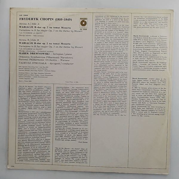 Drewnowski M. — Chopin - Dziela Wszystkie / Complete Works - Variations in B flat dur Op. 2 (On Mozart's theme)