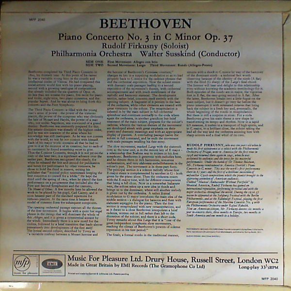 Firkusny Rudolf — Beethoven - Piano Concerto No. 3 in C minor op. 37