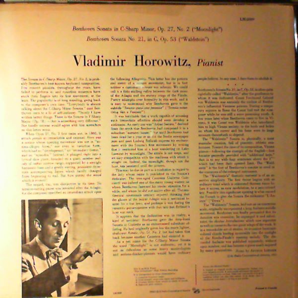 Horowitz Vladimir — Beethoven - Moonlight And Waldstein Sonatas