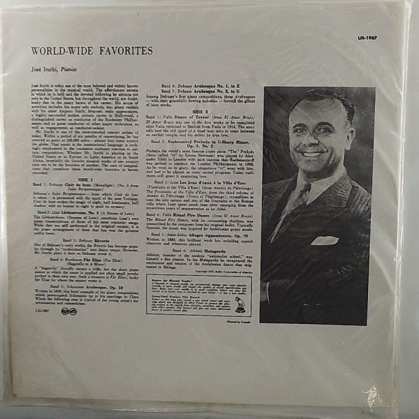 Iturbi Jose — World-Wide Favorites - Debussy, Liszt, Beethoven, Schumann, De Falla