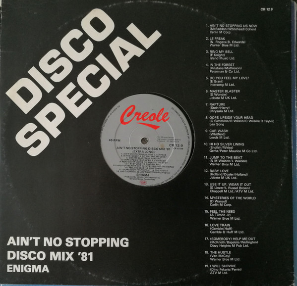 Enigma (2) — Ain't No Stopping Disco Mix '81