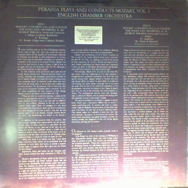 Perahia Murray — Perahia plays and conducts Mozart vol.3
