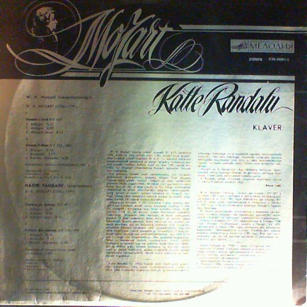 Randalu Kalle — Mozart - Sonatas in c-moll KV 457, in f-dur KV 533, 494
