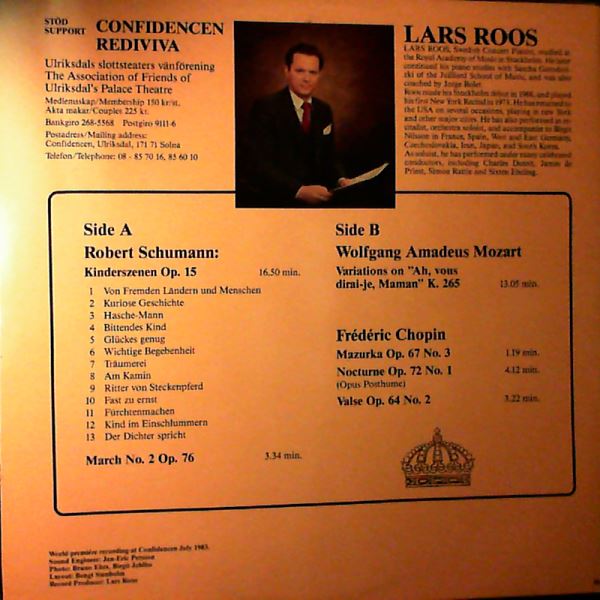 Roos Lars — Confidencen - Ulriksdals Slottsteater / Schumann, Mozart, Chopin