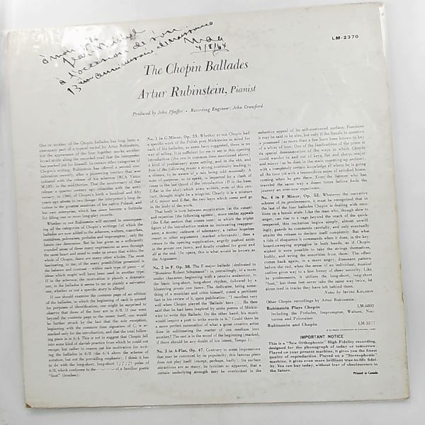 Rubinstein Arthur — Chopin Ballades
