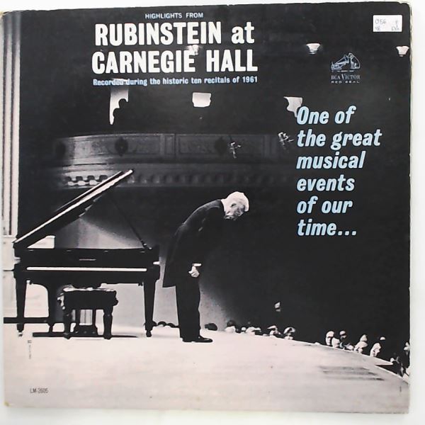 Rubinstein Arthur — Highlights From Rubinstein At Carnegie Hall
