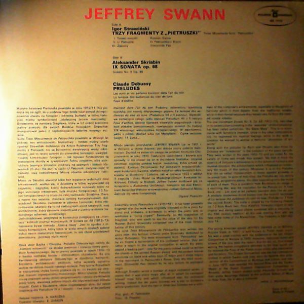 Swann Jeffrey — Swann Jeffrey Plays Stravinsky, Scriabin, Debussy