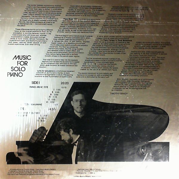 Widner Marc — Timothy Brady - Music For Solo Piano