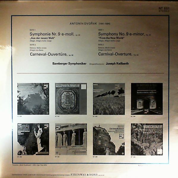 Bamberger Symphoniker (Cond. Keilberth J.) — Dvorak - Symphonie Nr. 9 in E-Moll Op. 95 "Aus Einer Neuen Welt"; Karneval Ouverture op. 92