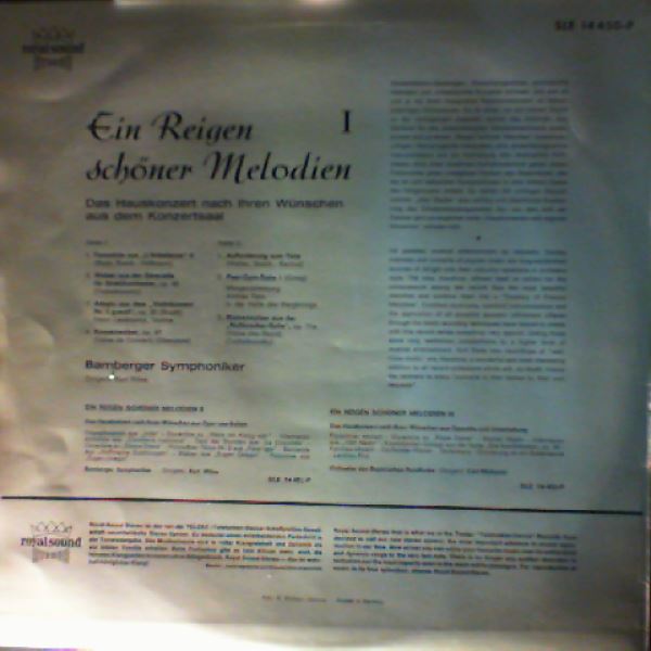 Bamberger Symphoniker (dir. Woss Kurt) — Ein Reigen Schoner Melodien 1 (Aus Dem Konzertsaal): Bizet, Tchaikovsky, Bruch, Glasunov, Weber, Grieg